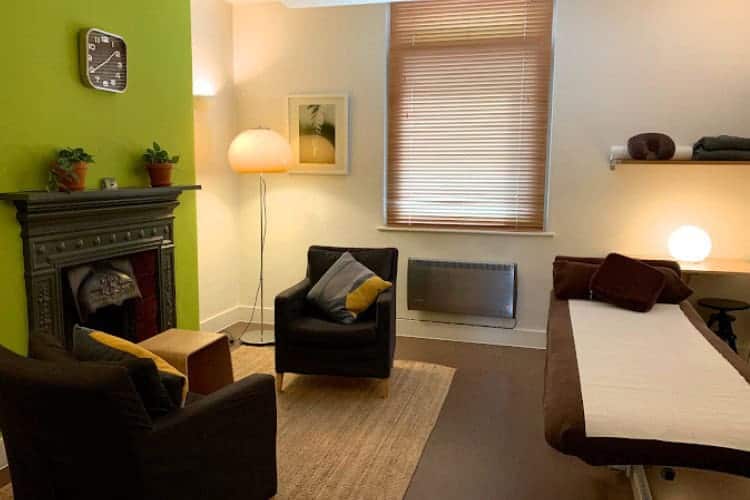 The Plane Tree therapy room setup in East London clinic