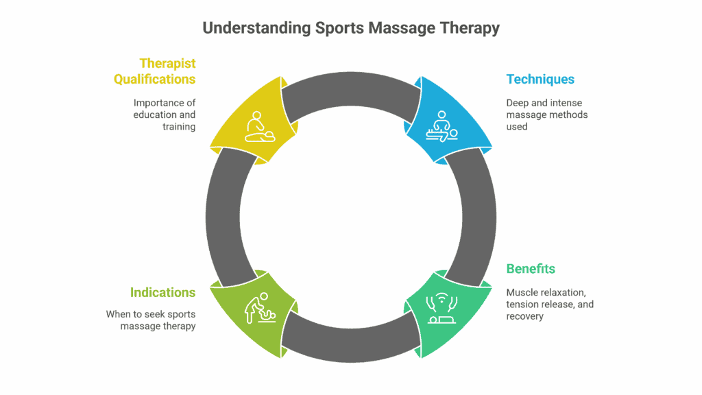Infographic explaining sports massage therapy concepts and key elements - One Body LDN Infographic explaining sports massage therapy concepts and key elements
