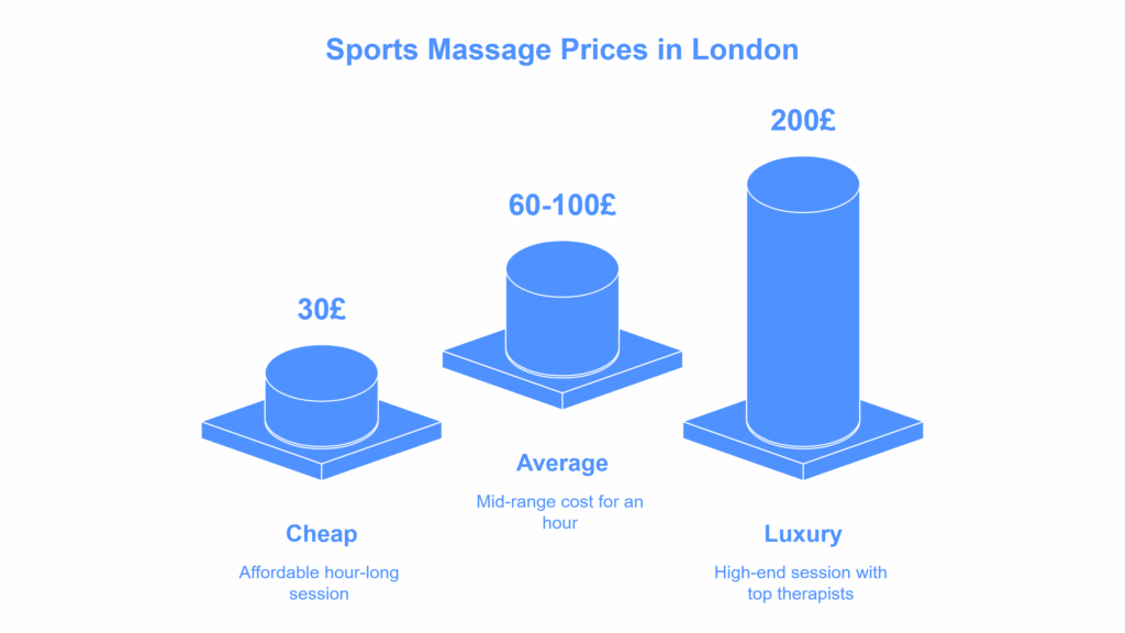 Sports massage price comparison chart in London