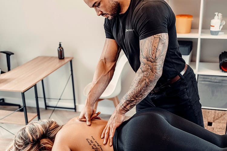 Back pain physiotherapy for a patient