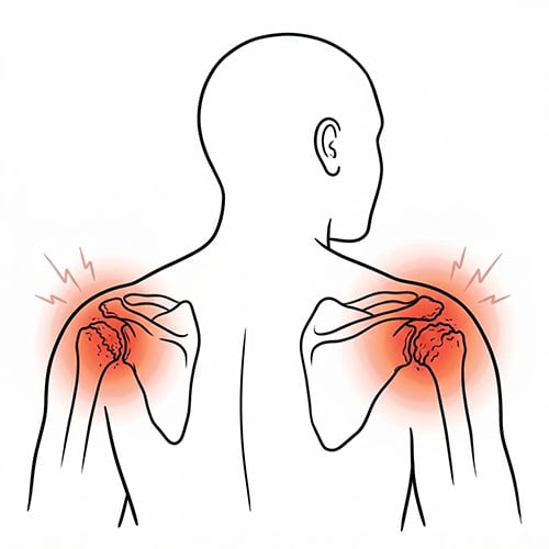 Arthritis-and-Degenerative with red spot indicate pain
