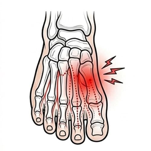 Nerve‑Related with red spot indicate pain