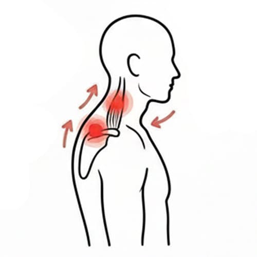 Postural-or-Overuse-Pain with red spot indicate pain